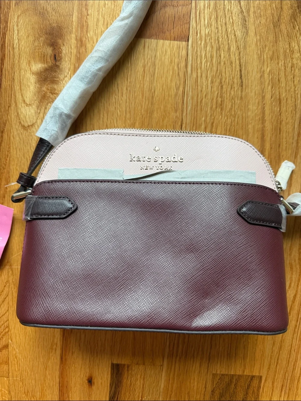 kate spade dome crossbody staci tricolor rose smoke purse bag new with tags